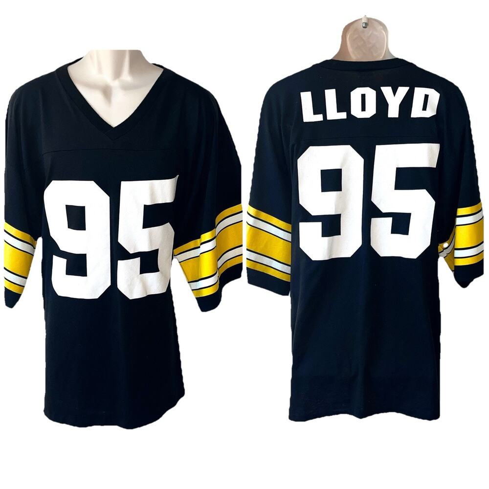 Greg Lloyd #95 Pittsburgh Steelers Vtg 1980s Mens 2XL Shirt Logo 7 Made USA